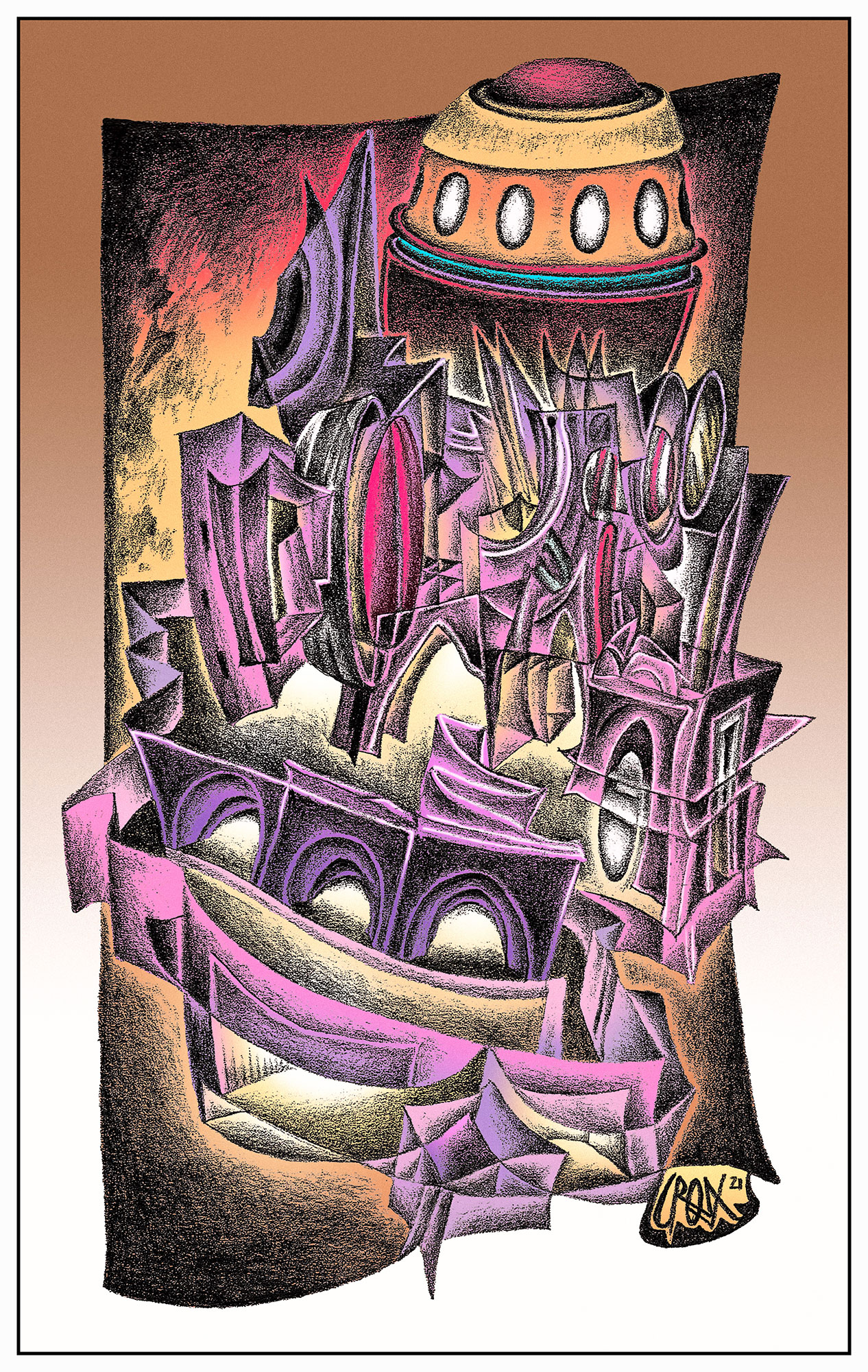 Digitally painted pencil drawing (dimensions variable) 2021